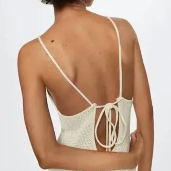 Mango Halter Knit Maxi Dress - Cream - Picture 5 of 11